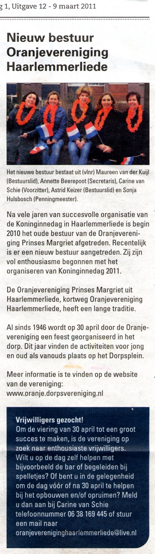 20110309-MKM Nieuw bestuur Oranjevereniging Haarlemmerliede